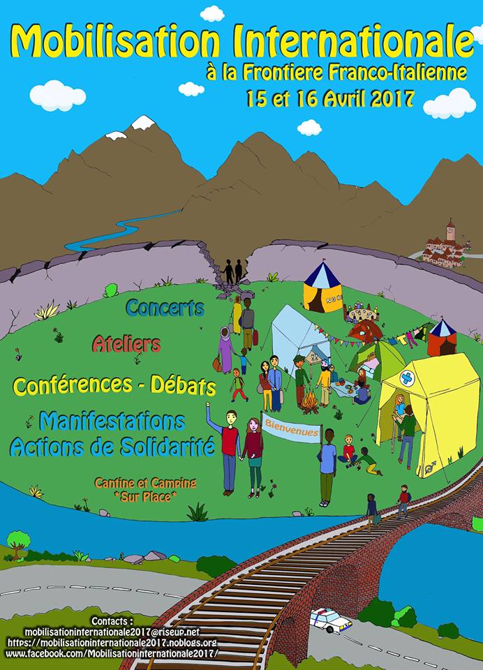 Affiche mobilisation frontière franco italienne 2017