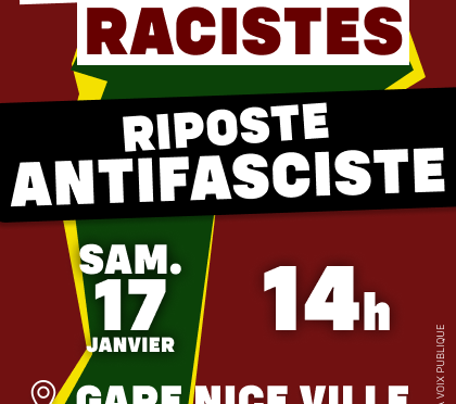 Manifestation antiraciste et antifasciste à Nice le 17 janvier