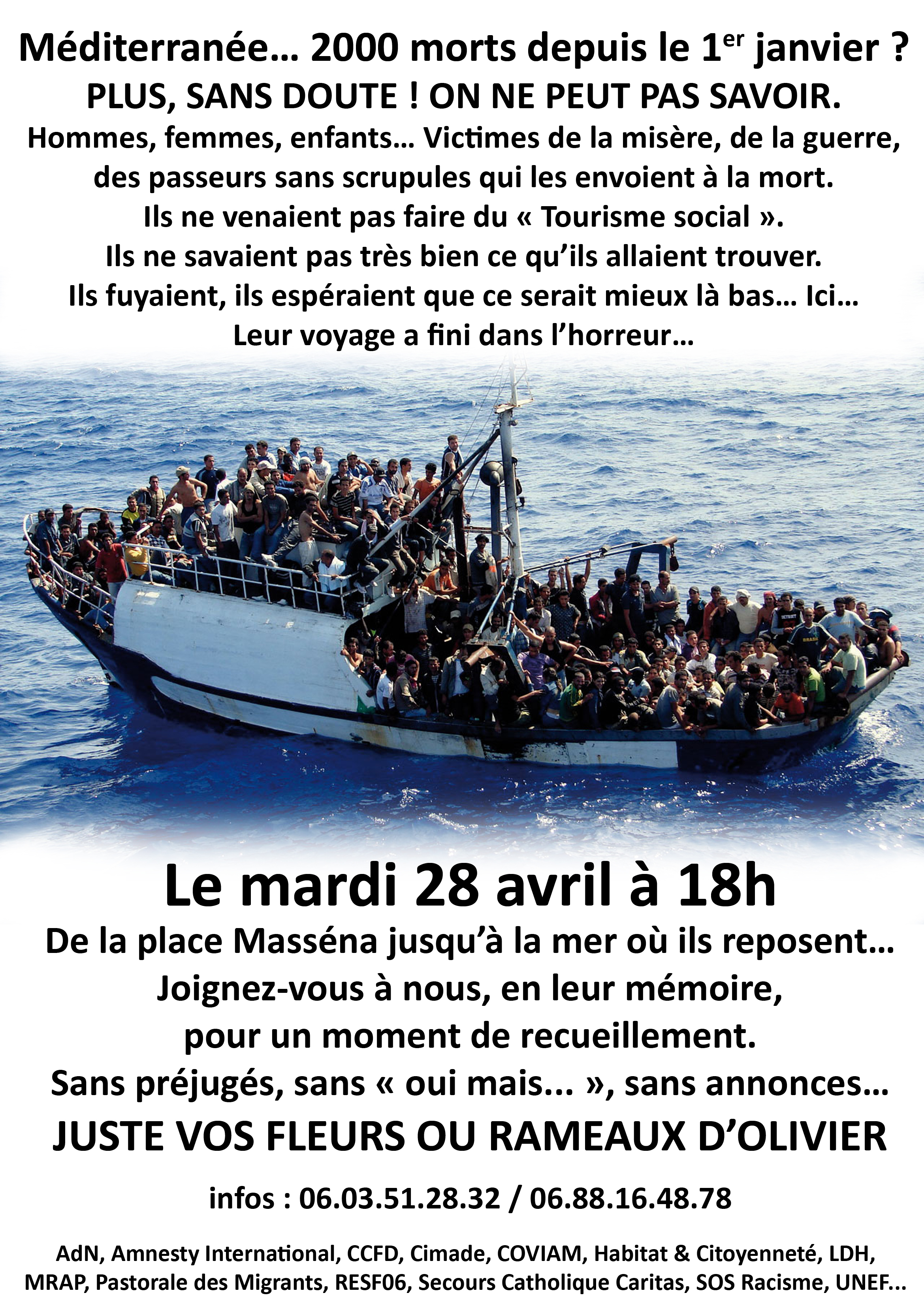 Marche silencieuse pour tous les migrants morts en mer. - ADN